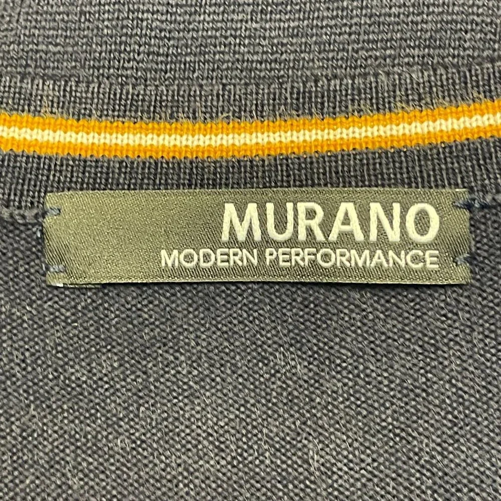 Murano Mens Modern Performance Pullover Sweater Size‎ L Navy Blue Long Sleeve